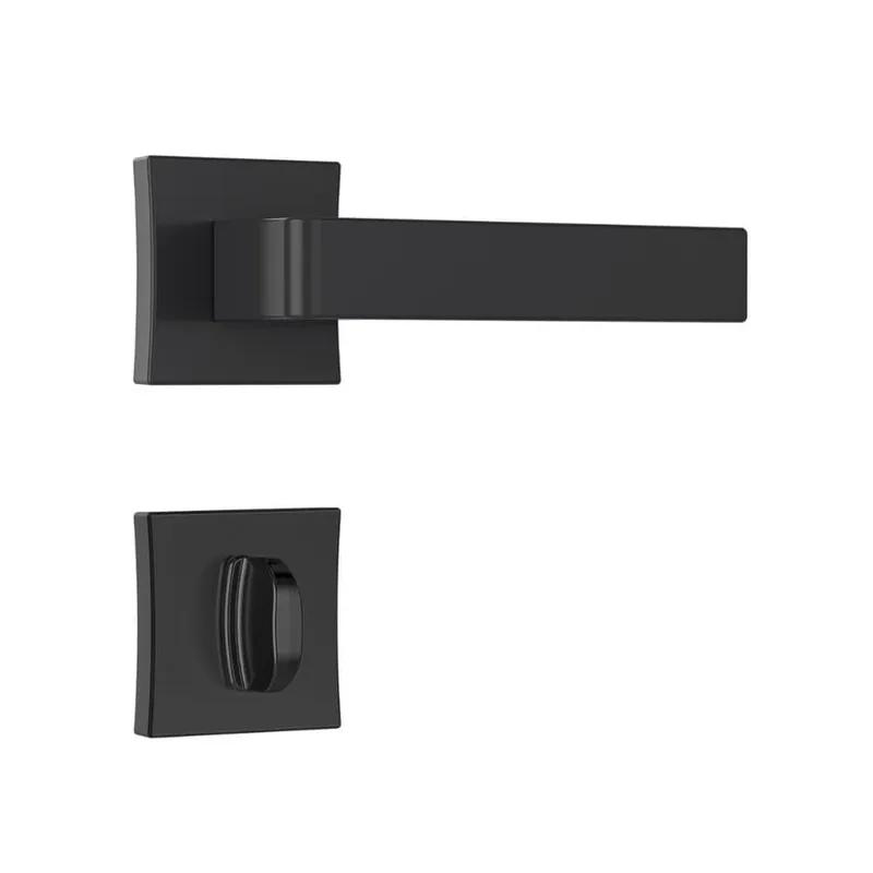 Fechadura Classic 3800 Interna Roseta Quadrada Black Preto 55mm Stam