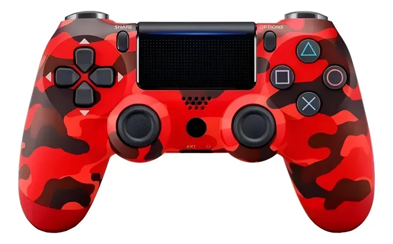 Controle Colorido Sem Fio Compativel Com Ps4 PC Celular Vermelho Camuflado