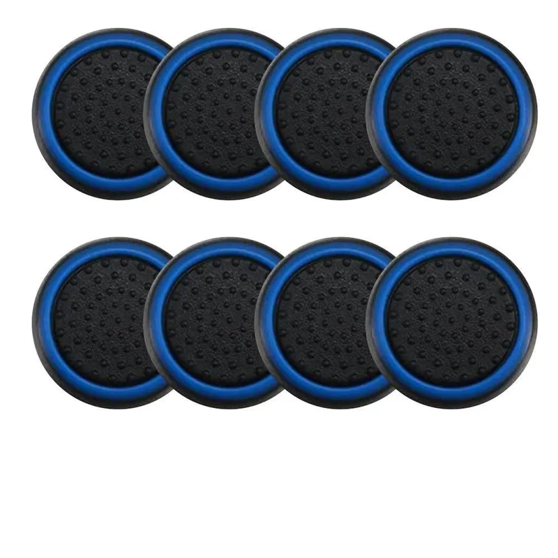 Grips, 4 Pares, Para Controle, Anti Derrapante, Silicone, Botão Analógico Do Joystick, Azul Claro
