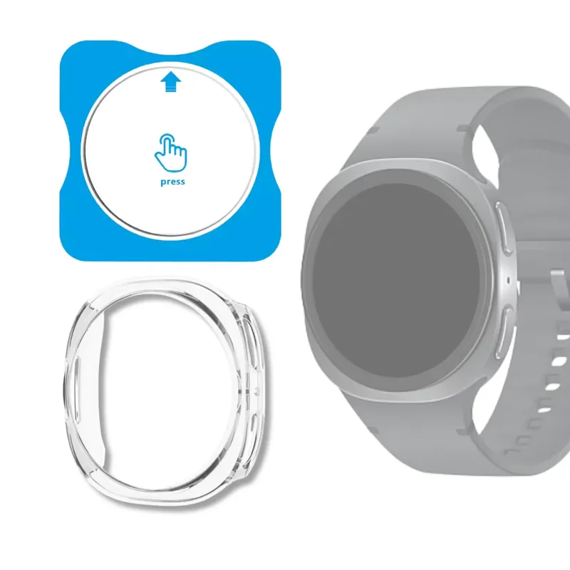 Kit Capa Transparente E Película Para Galaxy Watch 8 44mm
