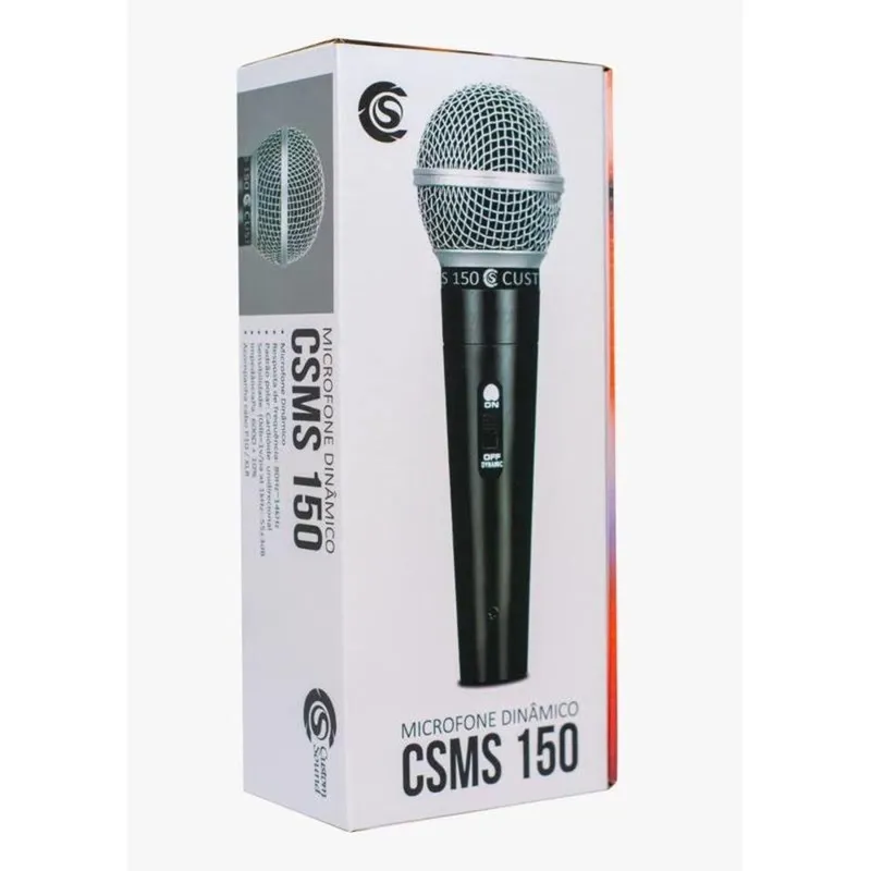 Microfone Custom Sound Csms150, Cabo XLR/P10, 5 metros