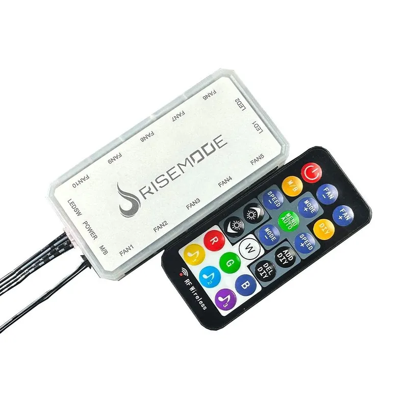 Controladora Gamer Para Cooler Rise Mode Sound, ARGB, 6P, 10 Fans - RM-COS-ARGB