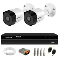 Kit 2 Câmeras Intelbras Vhd 3130 B Hd 720p Visão Noturna 30m Ip67 + Dvr Intelbras Mhdx 1204 4 Canais
