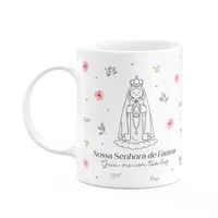 Caneca Religiosa Santinhos - Nossa Senhora De Fátima - 325ml