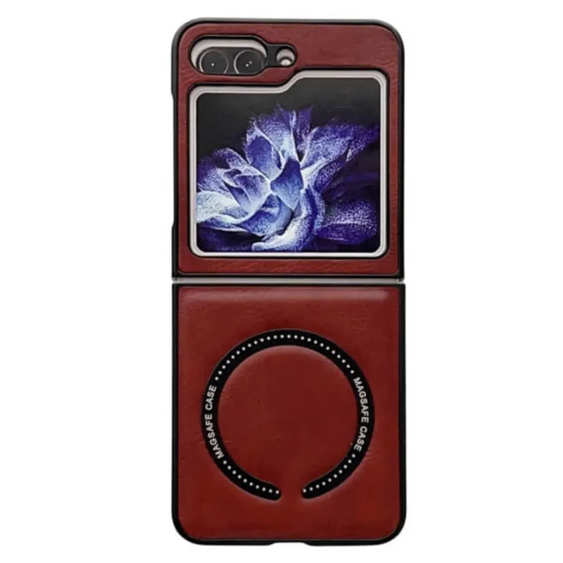 Capa Protetora em Corino Compatível com Magsafe Samsung Galaxy Z Flip 5 – Proteção Premium e Design Elegante Cor: Verde