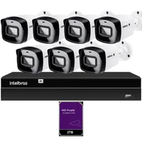 Kit Cftv 7 Câmeras Ip Intelbras Nvd 1408p Hd 2TB Purple