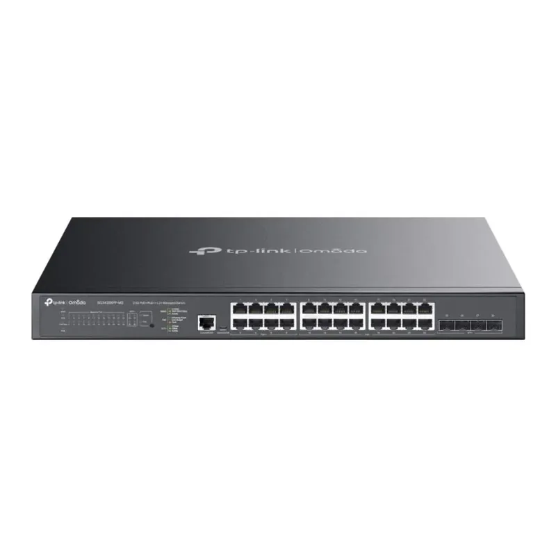 Switch 24 Portas Tp-link Sg-3428xpp-m2 - 2.5gbps Poe+ - 8 Portas Poe++ - 4 Slots 10gbps Sfp+ - Gerenciável L2+