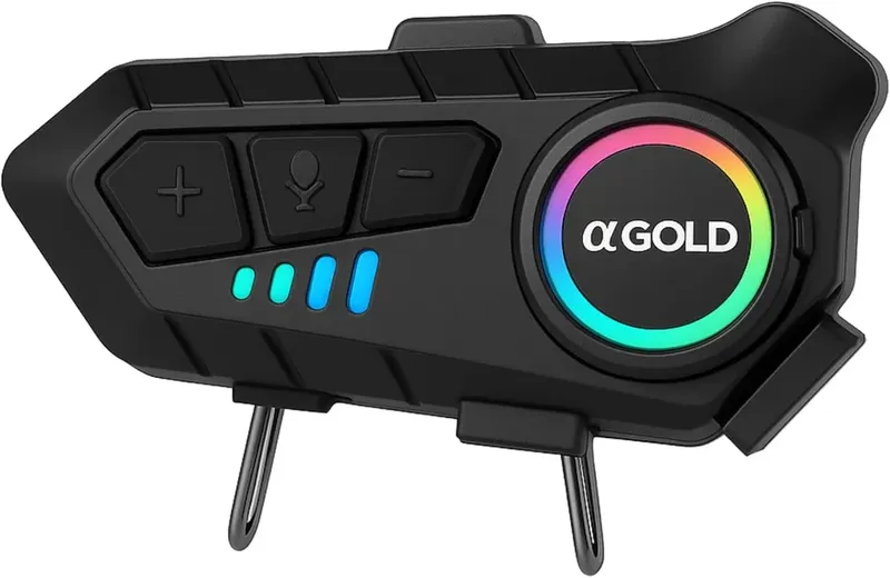 Fone De Ouvido Bluetooth A’gold Mcf-36 Ipx6 Microfone RGB Assistente De Voz Som Estéreo E Proteção Ipx6 Ideal Para Motociclistas, Ciclistas E Aventuras Ao Ar Livre