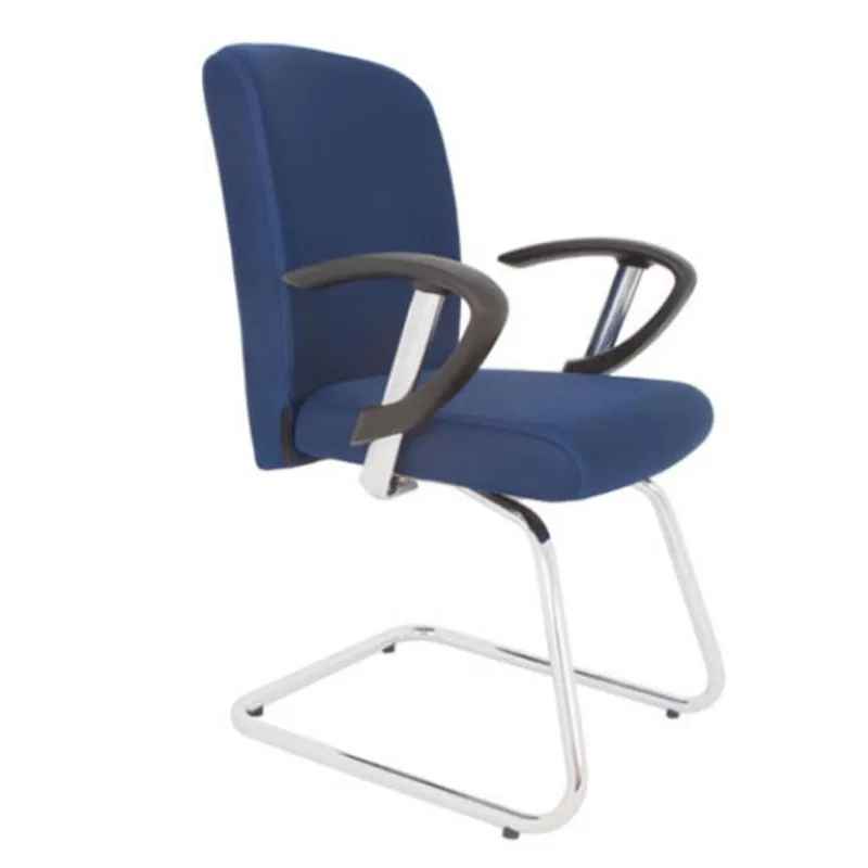 Cadeira Office Design Office Móveis Diretor Luxuosa Com Base Em S Cromado Linha Alpha - Azul