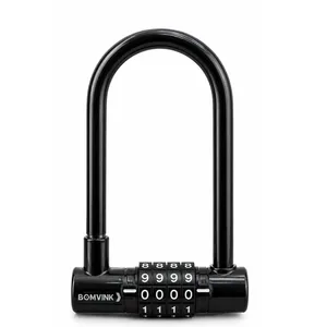 Cadeado Tranca U Senha Antifurto Bicicleta Moto Bike 9x14cm Cor:preto