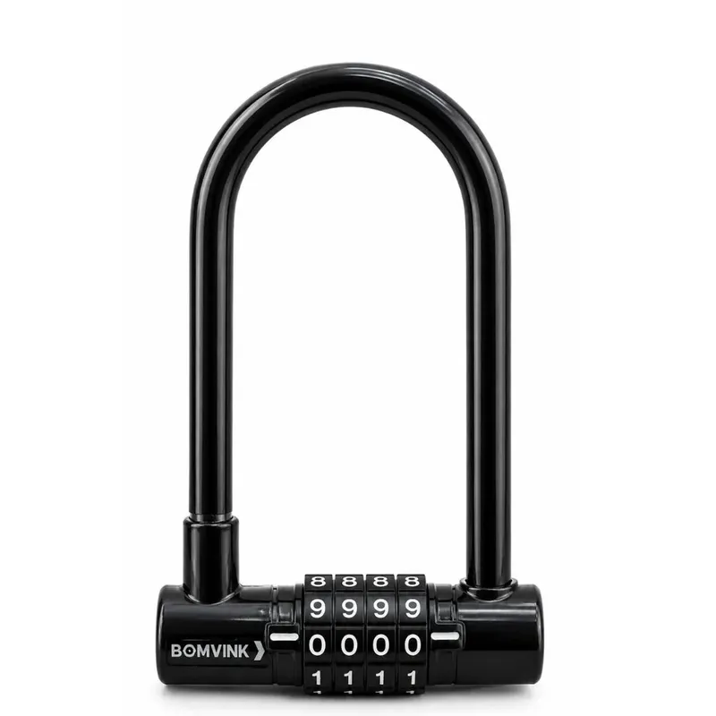 Cadeado Tranca U Senha Antifurto Bicicleta Moto Bike 9x14cm Cor:preto