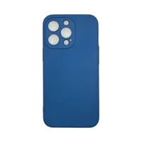 Capa Iphone 13 Pro Silicone Aveludada Protege Câmera Colorida Capinha Anti Impacto Cor:azul Escuro
