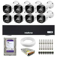 Kit 8 Câmeras Intelbras Vhd 1220 B G8 Full Color Full Hd Visão Noturna Colorida 20m Dvr Mhdx 1108c 1TB