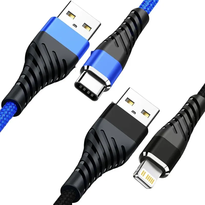 Kit 4 Cabos Carregador Tipo-c E Linghtning 2 Metros Reforçado Inova