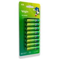 16 Pilhas Baterias Aa Elgin Alcalina, 2a Pequena - 1 Cartela