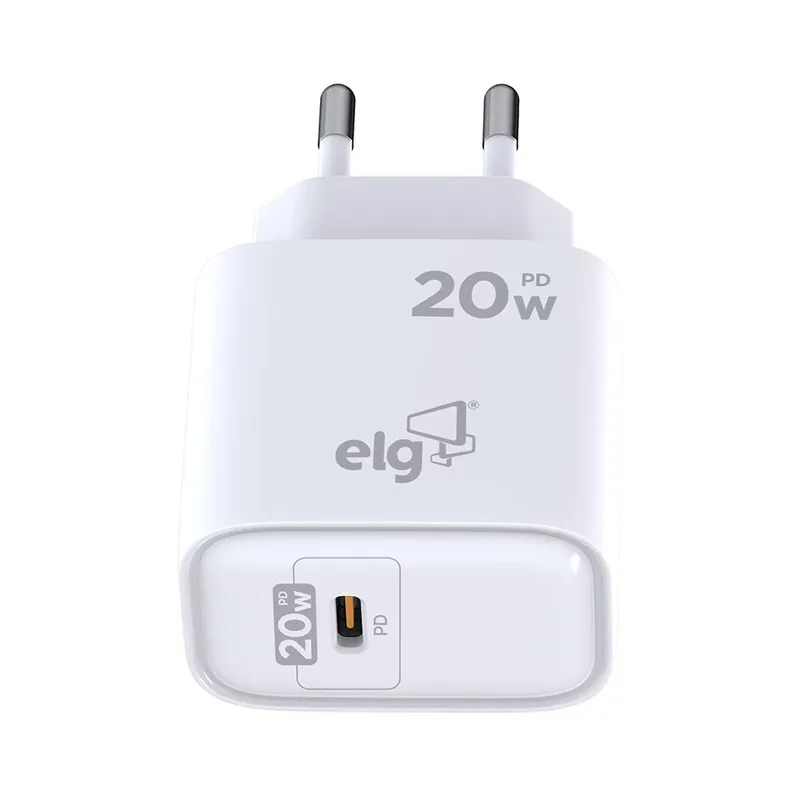 Carregador Usb Tipo-c Elg, Power Delivery, 20w, Branco - Wcpd