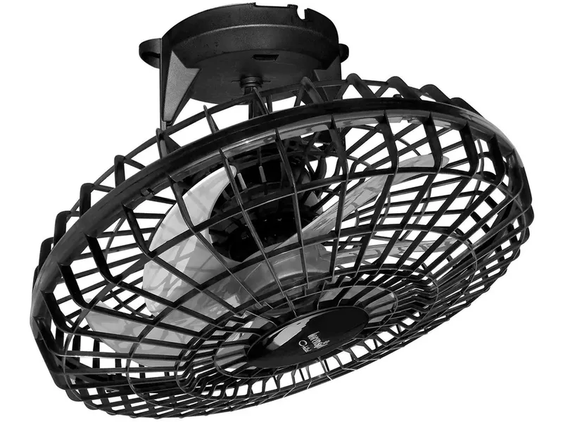 Ventilador De Teto Loren Sid Orbital, 50cm, 6 Pás, 160W, Gira 360º, Bivolt, Preto