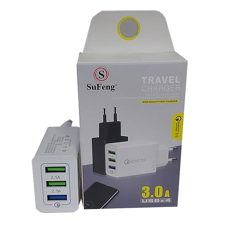 Carregador De Tomada Magnus Turbo, Triplo USB, 3A, Bivolt