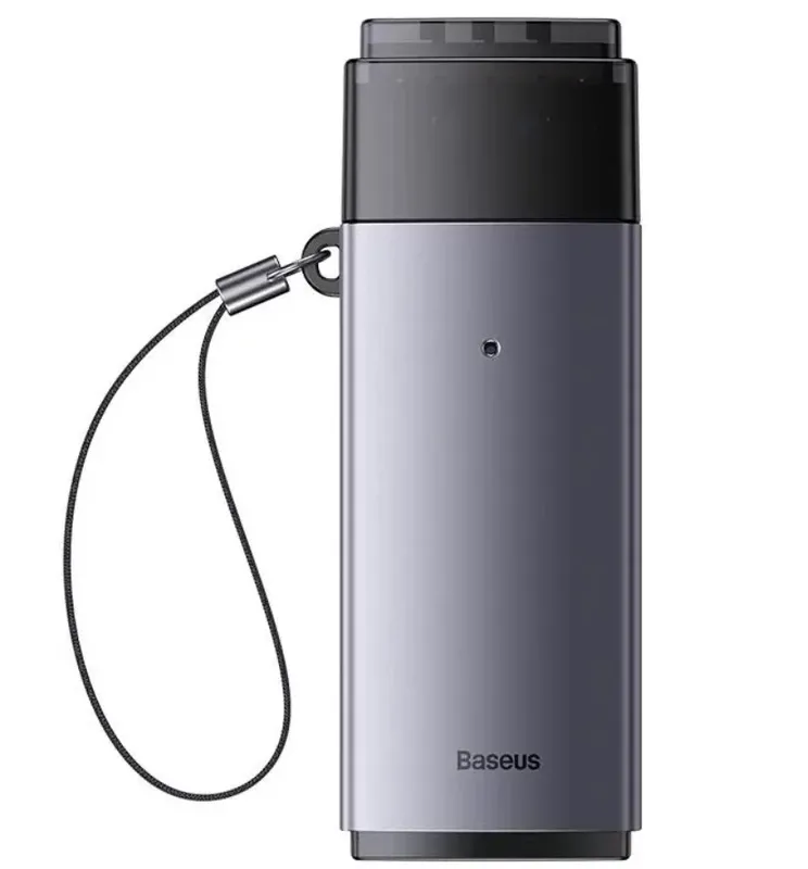 Adaptador Baseus Lite Series, Leitor De Cartões Portátil Usb 3.0 Com Dois Slots Para Cartões De Memória Flash Sd, Tf, Micro Sd, Sdxc, Sdhc, Mmc, Rs-mm