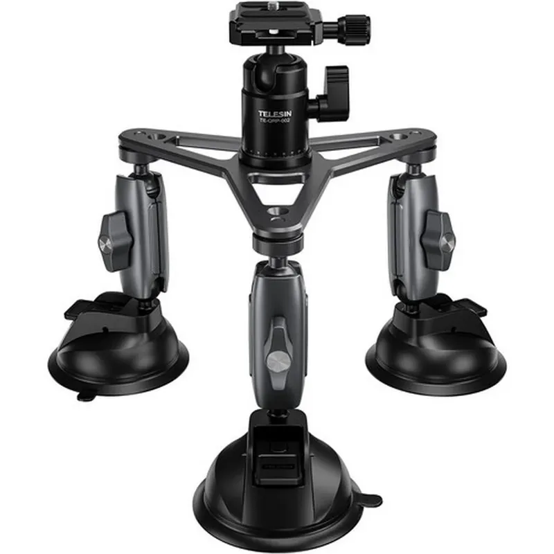 Ventosa Tripla Para Câmeras De Ação Gopro E Similares - Telesin