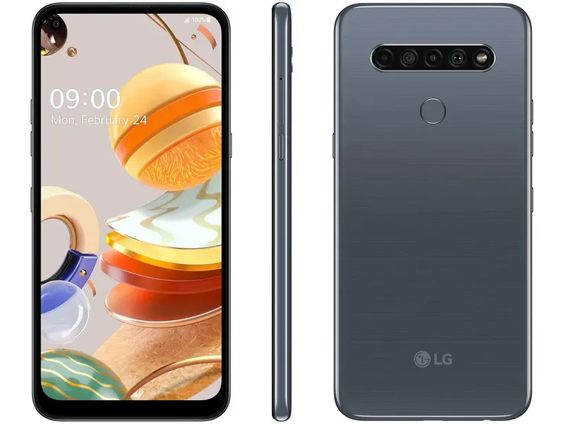 Smartphone LG K61, 128GB, 4GB RAM, Octa Core, Câmera Quadrupla 48 MP, Tela 6.53, Titânio - Lmq630baw
