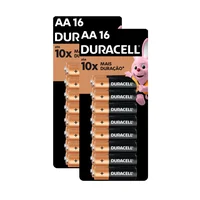 Kit Pilha Alcalina Aa Com 16 Unidades 2 Cartelas - Duracell