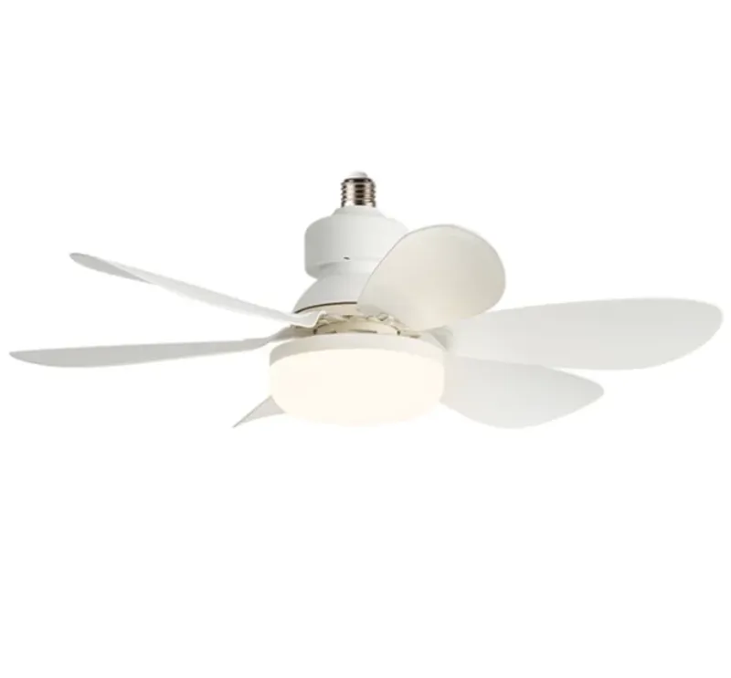 Ventilador De Teto 30w LED Lâmpada E27 Controle Remoto Cor Branco