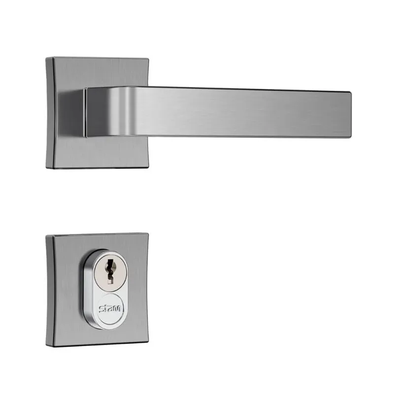 Fechadura Classic 3800 Interna Roseta Quadrada Cromo Escovado 55mm Stam