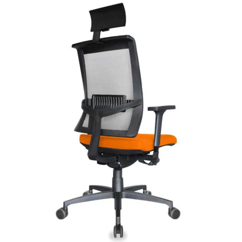 Cadeira Presidente Com Encosto Tela Mesh, Linha Net Design,laranja