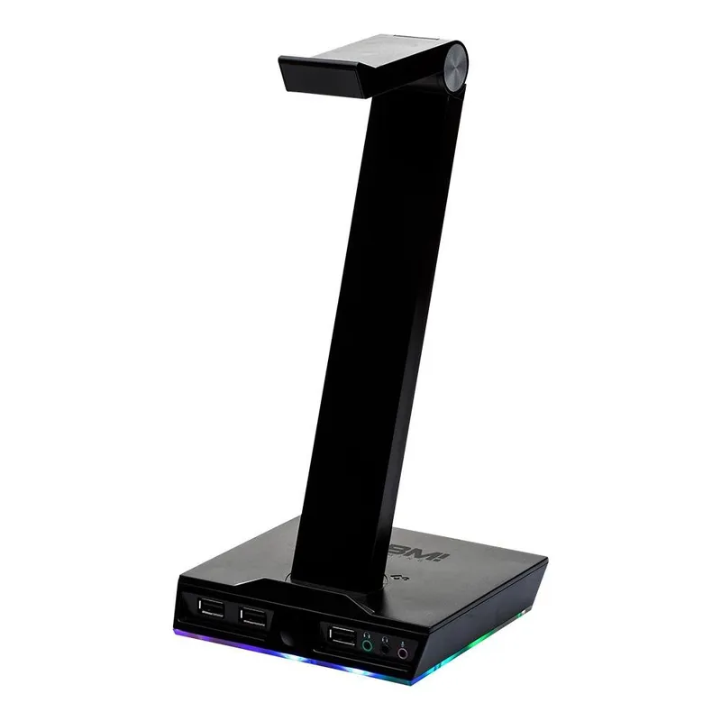 Suporte de Headset Gamer, KBM! GAMING SHG200, RGB, 3x USB, Com Placa de som - KGSHG200PT