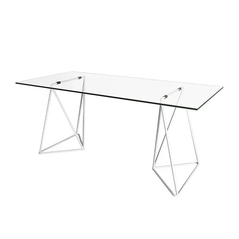 Mesa De Escritório Cavalete Arame Bela Vista Branco Branco