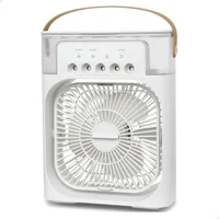 Ventilador Portátil Grande De Mesa Umidificador Climatizador Led Água E Gelo 3 Velocidades Led