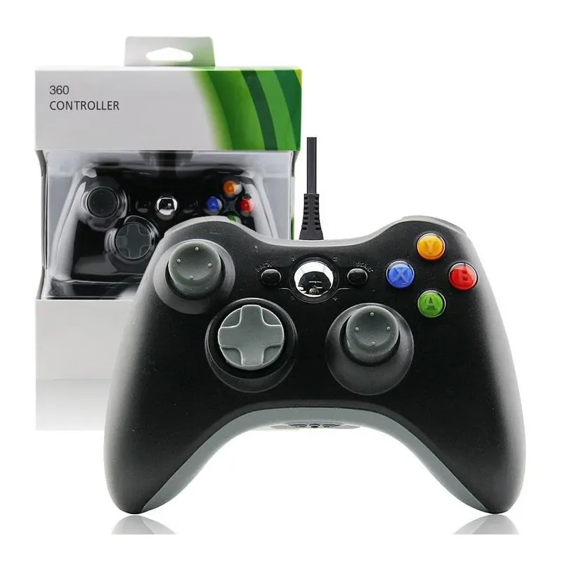 Controle Usb Com Fio XBOX 360 Para Computador PC Notebook Preto