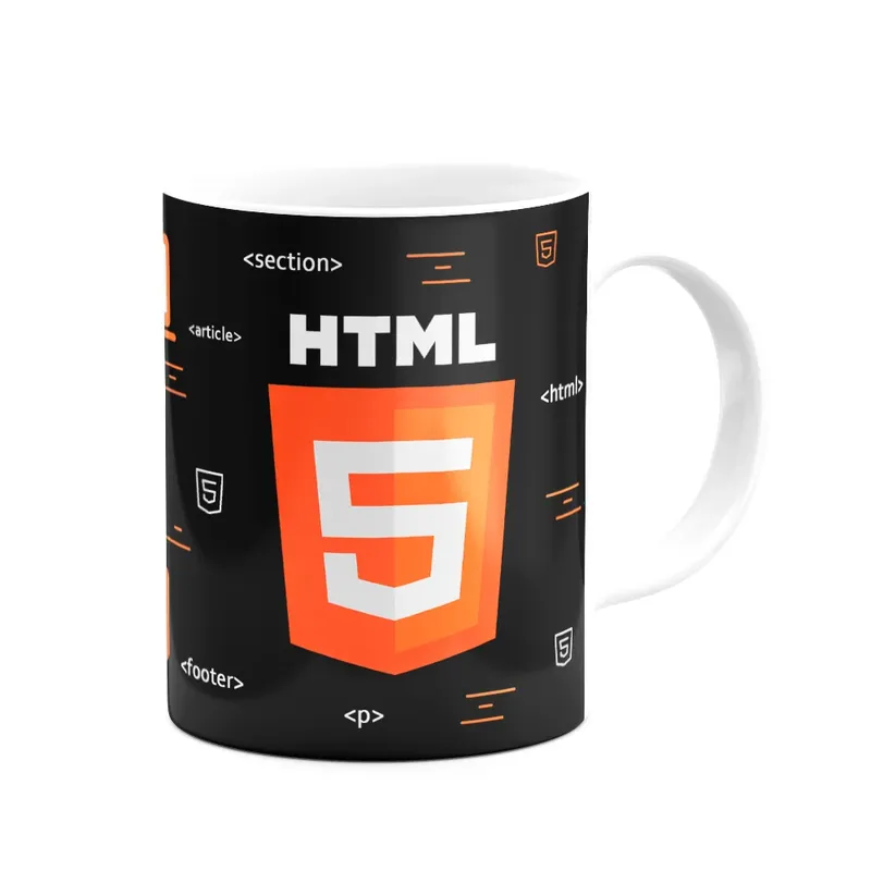 Caneca, Dev, HTML 5, Cerâmica, 325ml, B-black