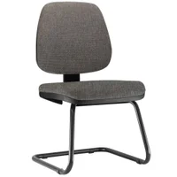 Cadeira Para Escritório Job L02 Fixa, Linho Cinza Escuro - Lyam Decor