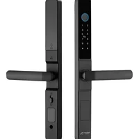 Fechadura Digital Tuya Wifi Perfil Estreito Alumínio Ip66 Portao Externo Chuva Sol Máquina Embutir