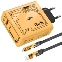 Carregador 120w Pd Turbo Android Ios Amarelo + Cabo 4 Em 1