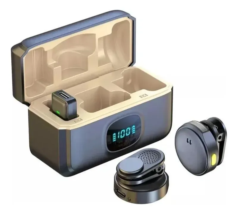 Microfone De Lapela Sem Fio Para Iphone/android Type-c