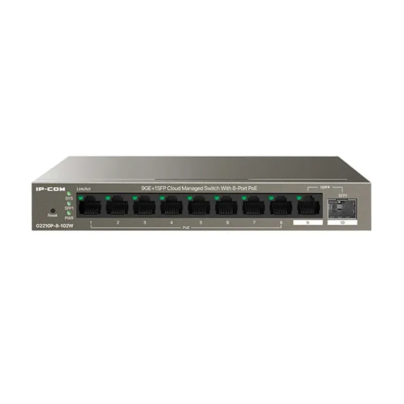 Switch Ip-com G2210p-8-102w Gigabit 8 Portas Poe 9ge+1sfp Gerenciável Em Nuvem 10/100/1000