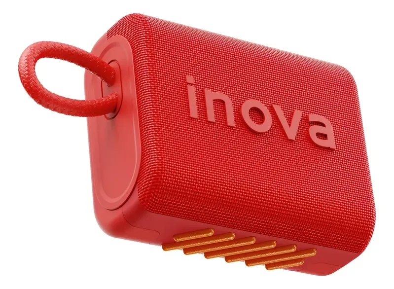 Caixa De Som Mini Bluetooth Tws Grave Potent Com Radio Vermelho