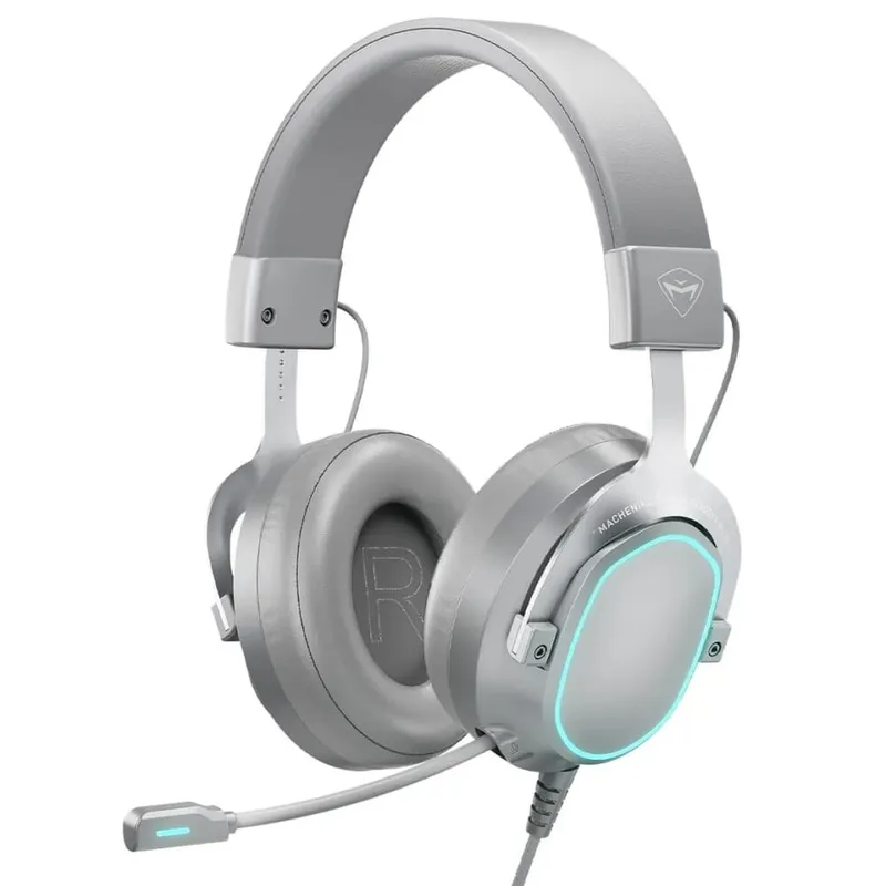 Headset Gamer Machenike GX30 com Drivers Duplos 50mm+13mm, Som Surround 7.1 2ª Geração, Unidade Estéreo Personalizada, Microfone Retrátil Omnidirecional, Cinza - JJ02G1001