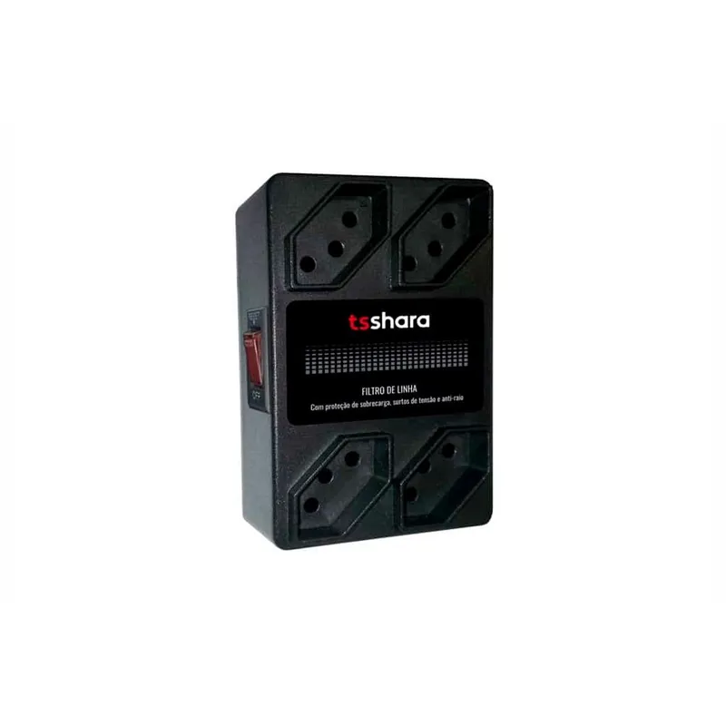 Filtro de Linha TS Shara, Protetor, 10A, Bivolt, 4 Tomadas, Antiraio - 598