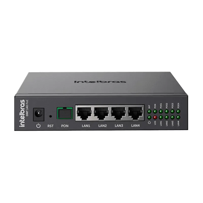 Modem Óptico Pon Lan 4p - Ont 140 Poe Intelbras