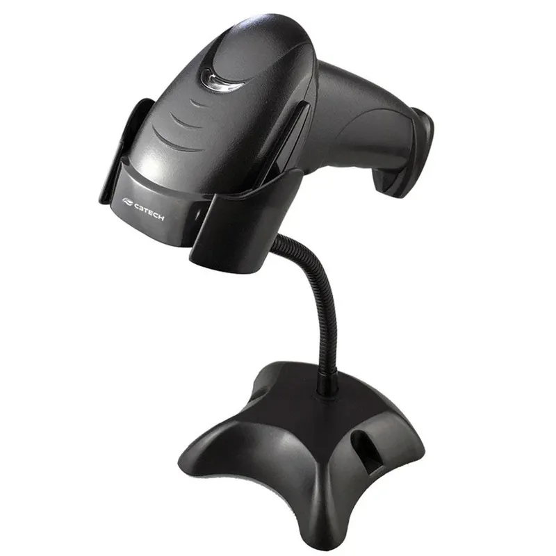 Leitor Código E Barras, Laser, Com Suporte, USB, C3Tech - LB-50BK