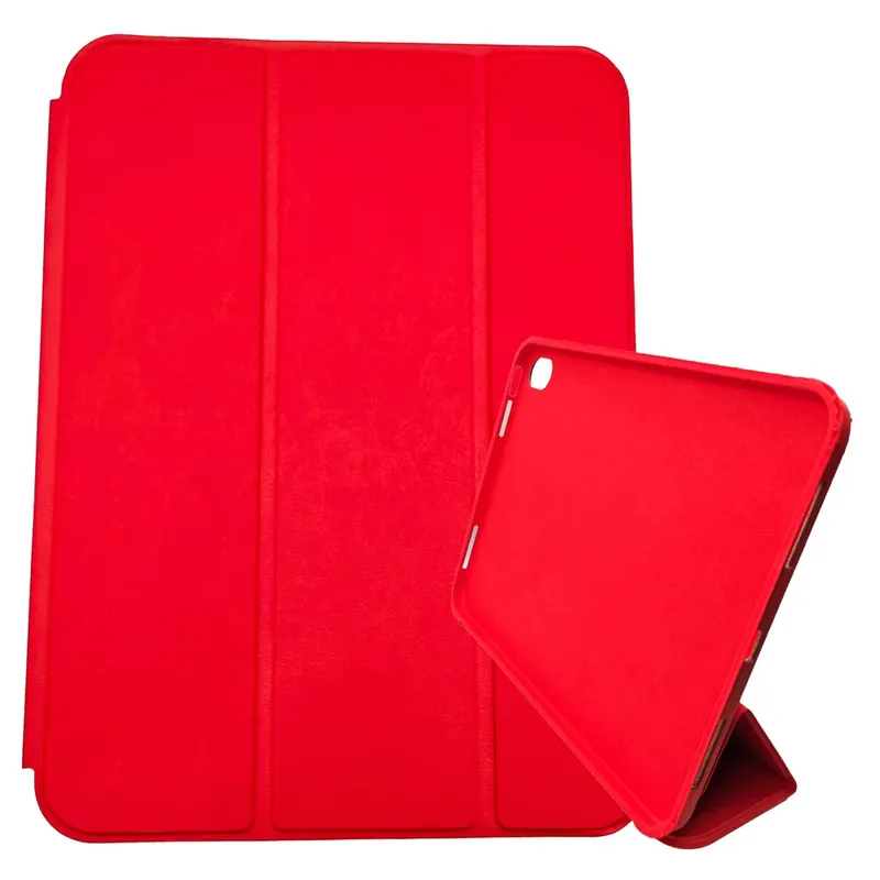 Capinha Capa Compatível Com Tablet Ipad 10 Geração 2022 Tela 10.9 Carteira Lisa Vermelho