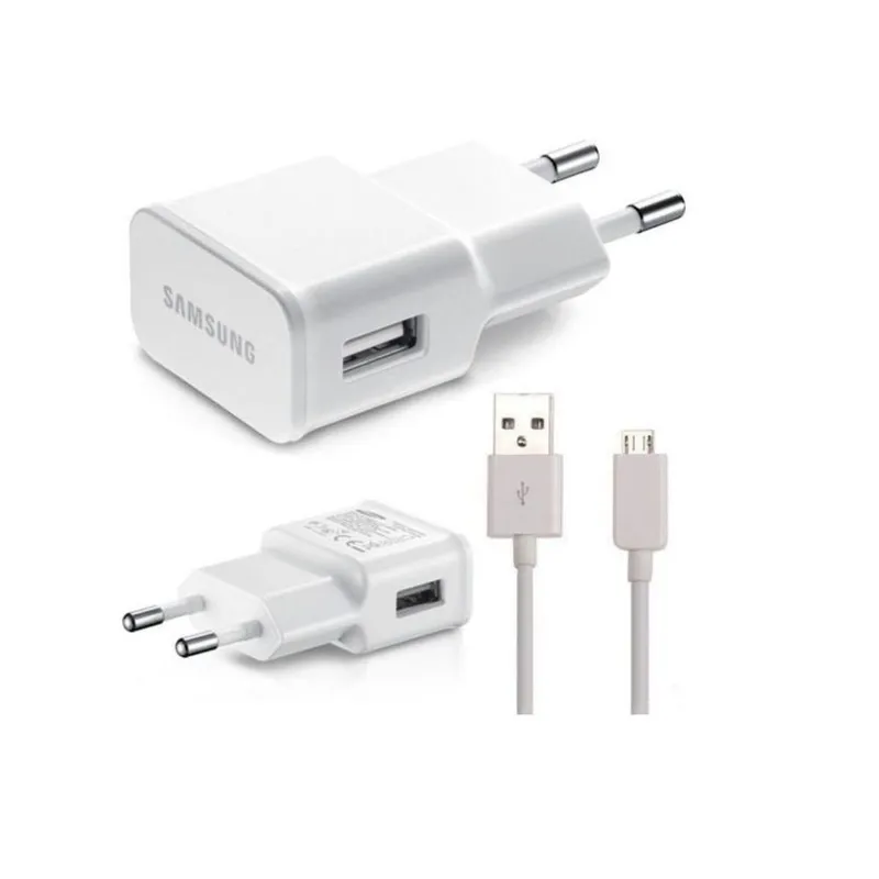 Carregador De Celular Samsung Galaxy, Com Cabo USB V8, J1/J2/J3/J4/J5/J7, Gran Prime Pro, Branco
