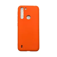 Capa Moto One Fusion Silicone Aveludada Colorida Capinha Anti Impacto Moto One Fusion:laranja
