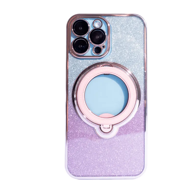 Capa Com Suporte Giratório Magsafe Compatível Com Iphone Cor:rosa;modelo:15 Plus