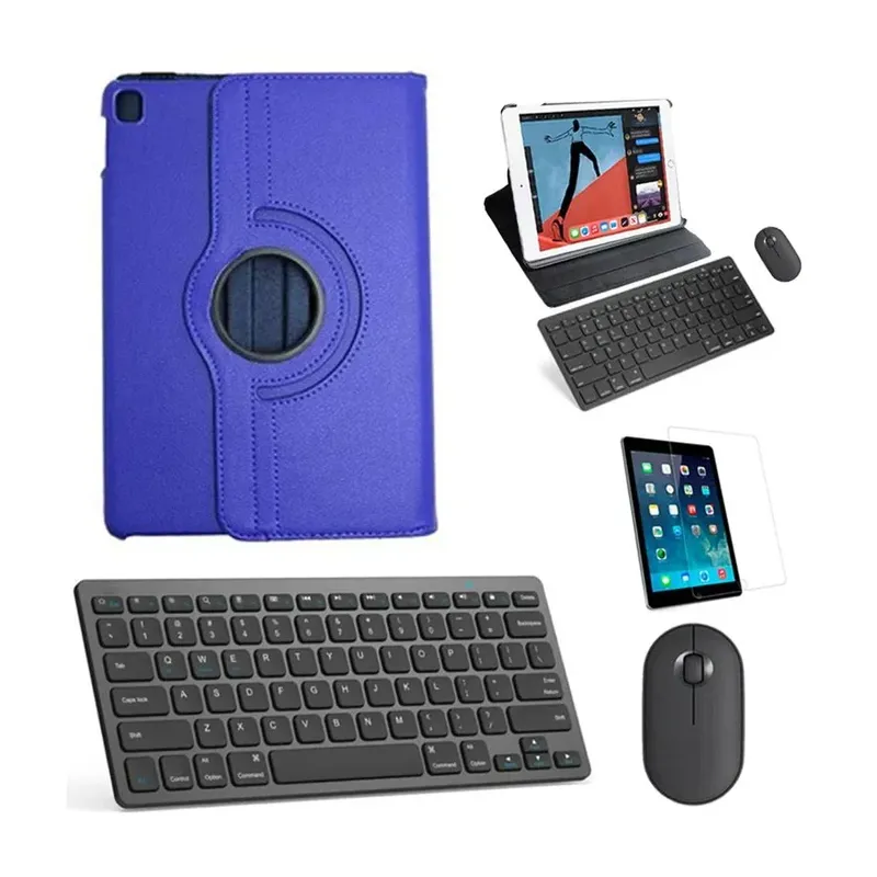 Capa Azul, Teclado Mouse Preto, Pel Para Tablet Pad 5 11
