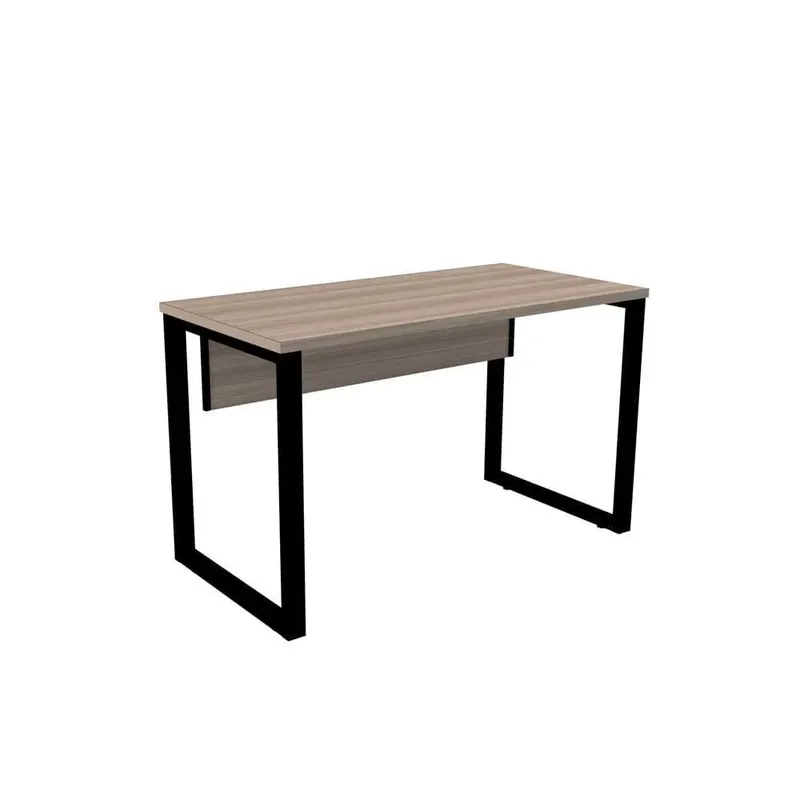 Mesa De Escritório Pé Tubular Pe25 Em Mdp 90 X 60 Cm Cor Noce Naturalle E Base Branca